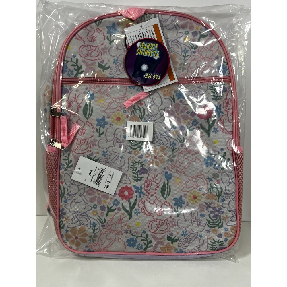 Minnie Mouse Girls 16" Laptop Backpack Light-Up Badge Pink NEW 2026 - Picture 3 of 6